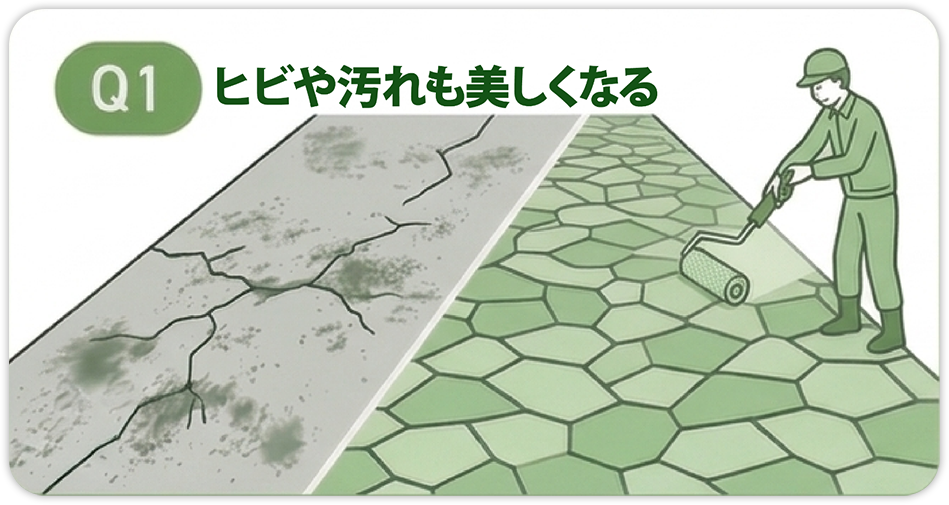 Q1.ヒビや汚れも美しくなる